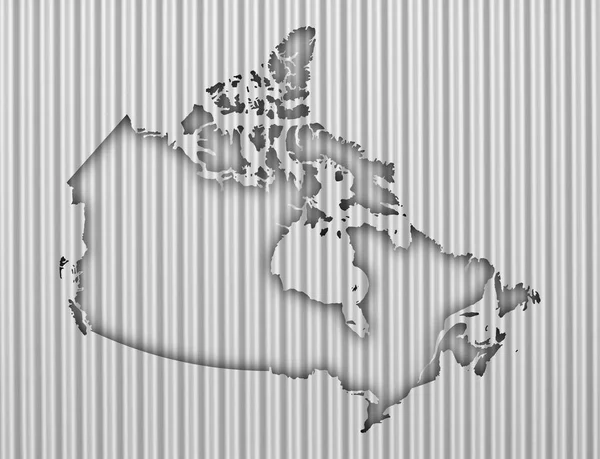 Mapa do Canadá sobre ferro ondulado — Fotografia de Stock
