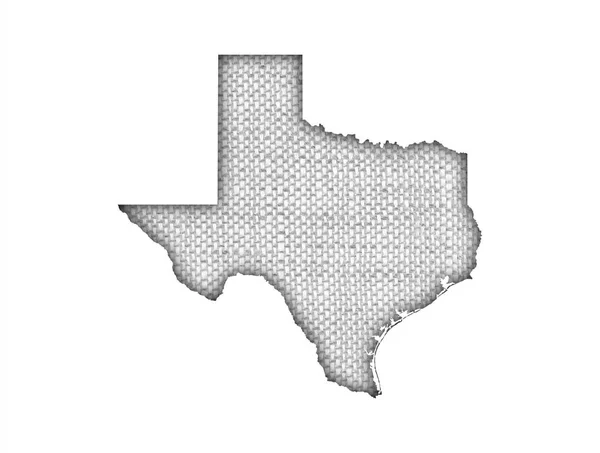 Карта Техаса на старом постельном белье — стоковое фото
