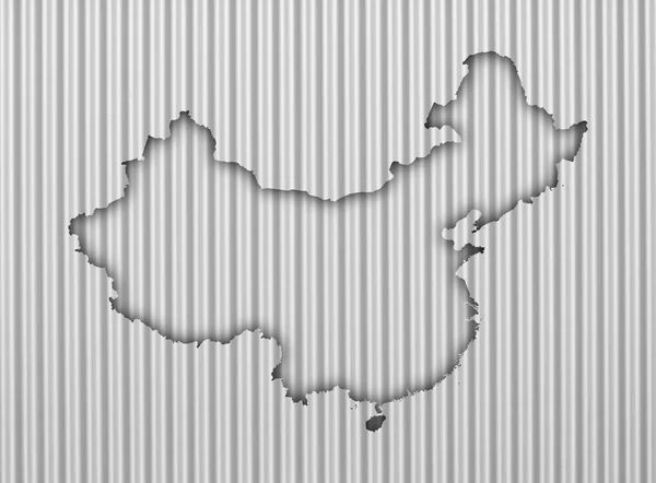 Carte de la Chine sur tôle ondulée — Photo
