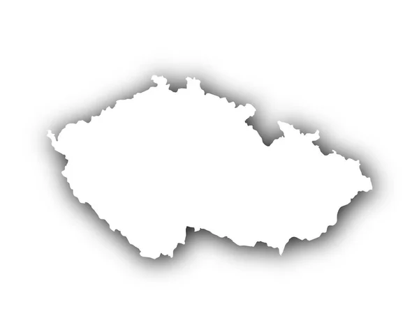 シャドウとチェコ共和国の地図 — ストックベクタ