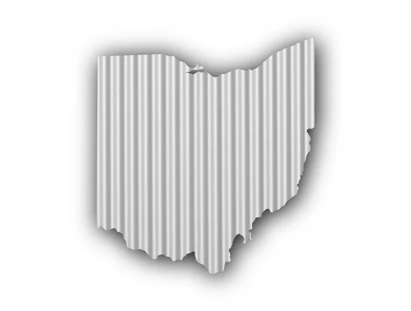Mapę Ohio na falistej — Zdjęcie stockowe