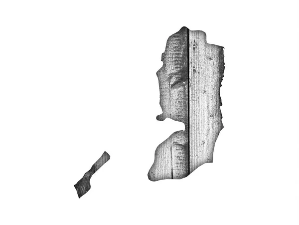 Carte de Palestine sur bois altéré — Photo