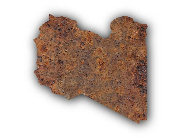 Mapa de Libia en metal oxidado — Foto de Stock