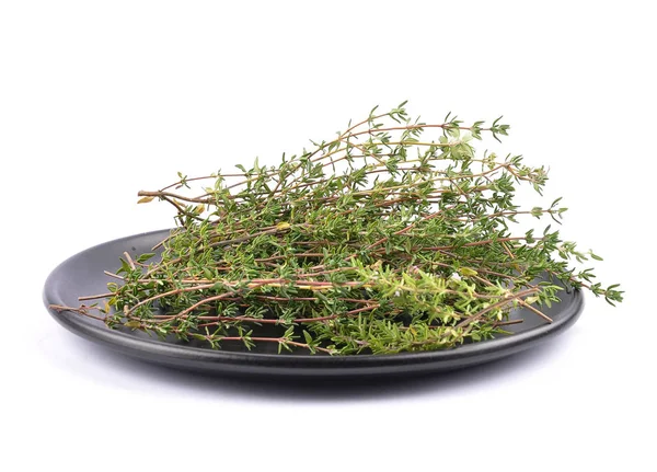 Thymus stems on plate — Stock Photo, Image