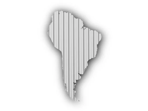 Güney Amerika harita üzerinde oluklu demir — Stok fotoğraf