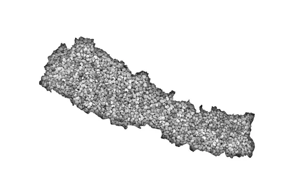 Карта Непала на семенах мака — стоковое фото