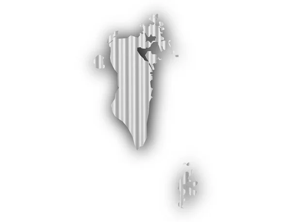 Mapa de Bahréin en hierro corrugado — Foto de Stock