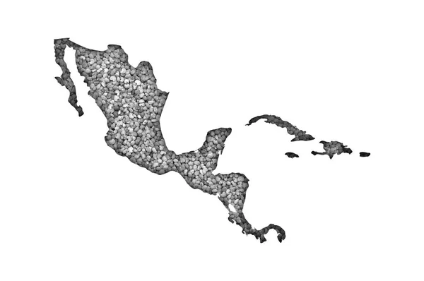 Mapa de América Central en semillas de amapola — Foto de Stock