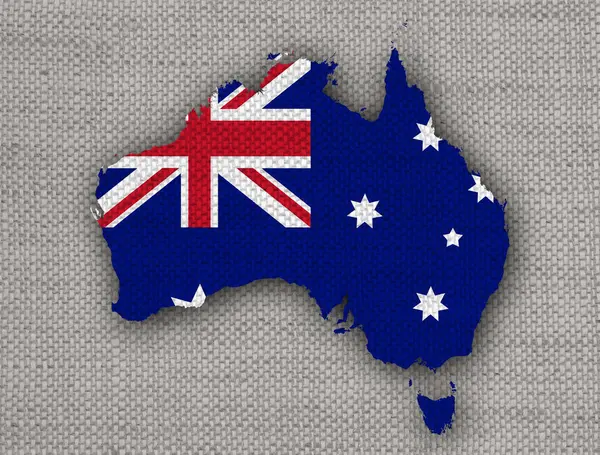 Avustralya dokulu harita güzel renklerde — Stok fotoğraf