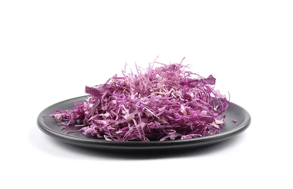 Red cabbage on plate on white — Stock Photo, Image