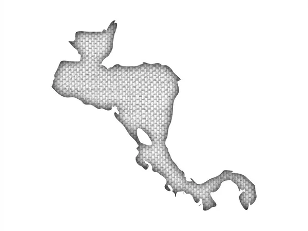 Карта Центральной Америки на старом постельном белье — стоковое фото