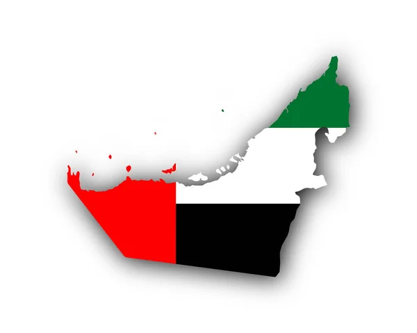 Map and flag of the United Arab Emirates — Stock Vector