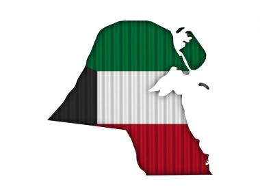 Harita ve oluklu demir Kuveyt bayrağı