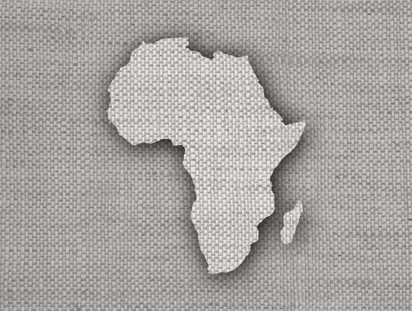 Mapa da África em linho velho — Fotografia de Stock