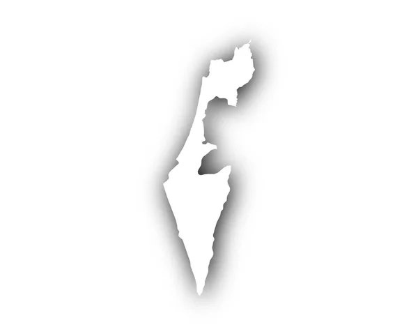 Carte d'Israël avec ombre — Image vectorielle