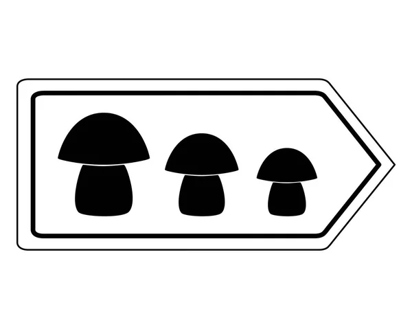 白キノコの方向標識 — ストックベクタ