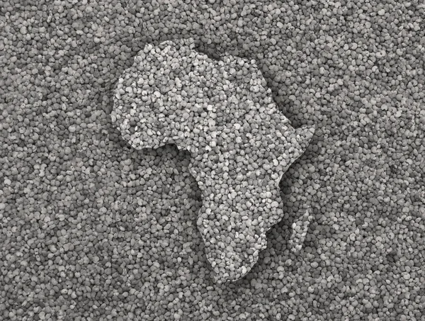 La mappa di Africa sui semi di papavero — Foto Stock