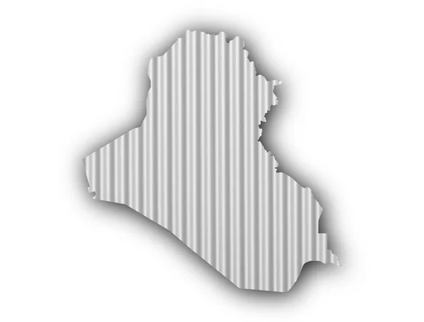 Χάρτης Ιράκ σε κυματοειδές σιδήρου — Φωτογραφία Αρχείου