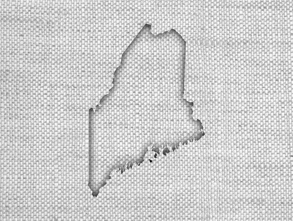 Mapa de Maine en ropa de cama vieja — Foto de Stock