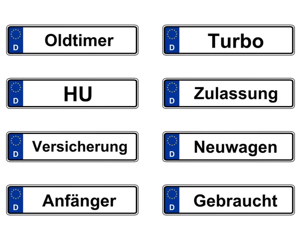 Deutsches Kfz-Kennzeichen auf weiß — Stockvektor