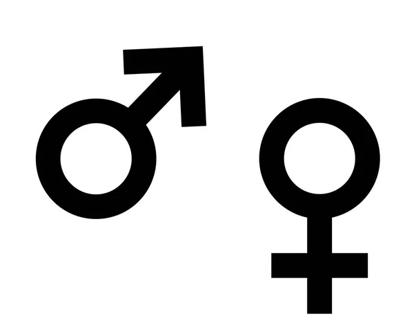 Symbol žena a muž na bílém — Stockový vektor