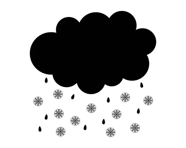 Lluvia y nieve sobre blanco — Vector de stock