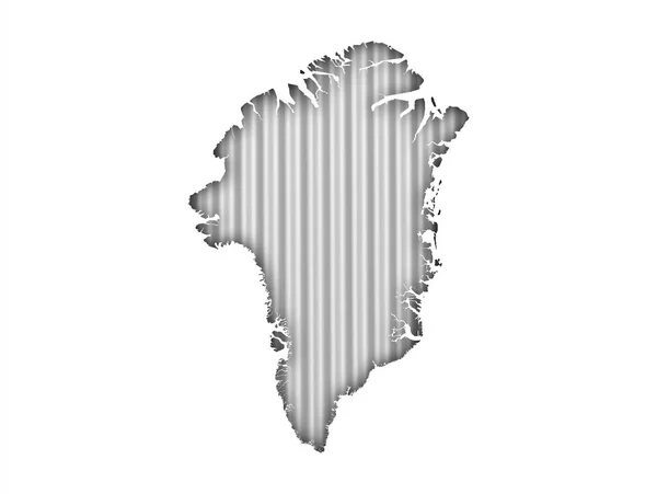 Mapa Groenlandia Hierro Corrugado —  Fotos de Stock