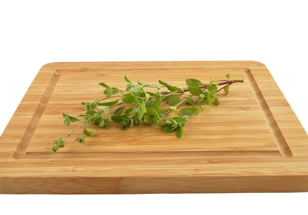 Marjoram Cutting Board Isolated — Stock Photo, Image