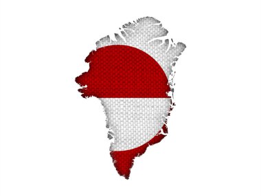 Harita ve eski keten Grönland bayrağı