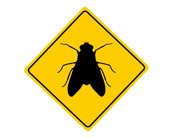 Πινακίδα για μύγες σε λευκό — Διανυσματικό Αρχείο