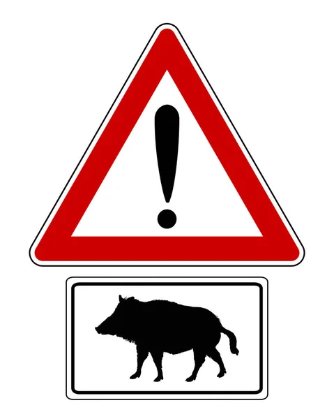 Attention sign with optional label boar — Stock Vector