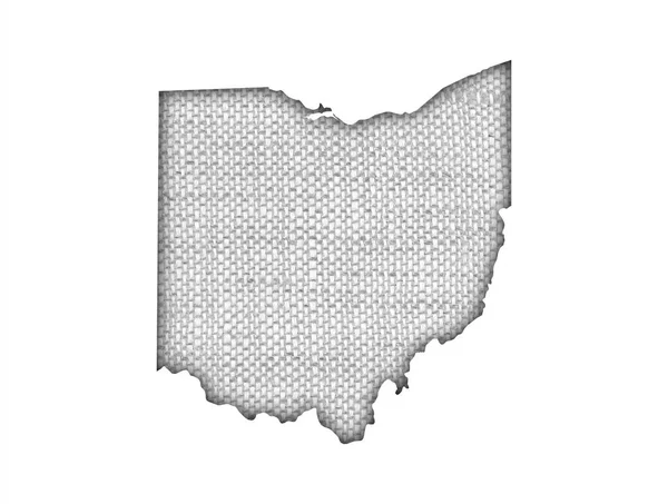 Карта Огайо на старом постельном белье — стоковое фото