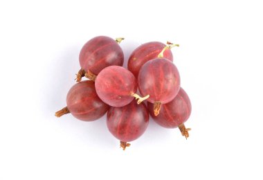 Red gooseberry on white clipart