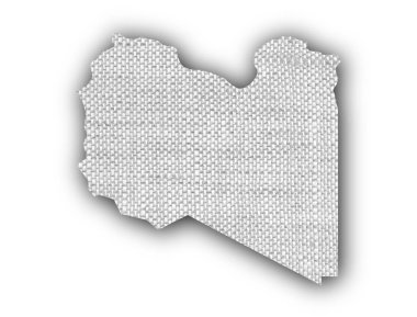 Libya Haritası üzerinde eski keten