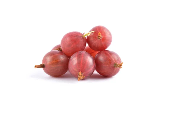 Red gooseberry on white — Stock Photo, Image