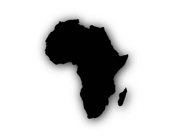 Peta Afrika dengan bayangan - Stok Vektor