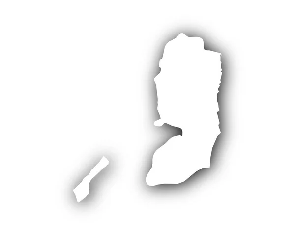 Carte de Palestine avec ombre — Image vectorielle