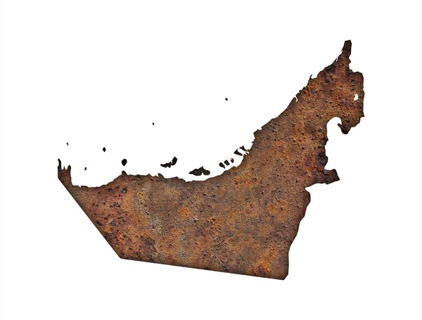 Карта Арабських Еміратів на іржавий металеві — стокове фото