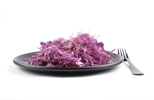 Red cabbage on plate on white — Stock Photo, Image