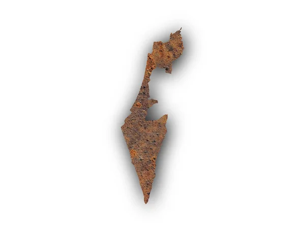 Mapa de Israel en metal oxidado — Foto de Stock