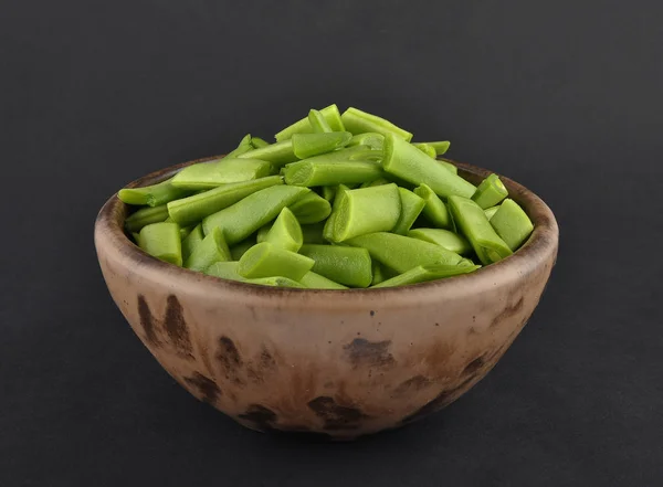 Common beans cut in bowl — Stock Photo, Image