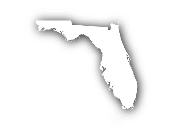 그림자와 함께 플로리다의 지도 — 스톡 벡터
