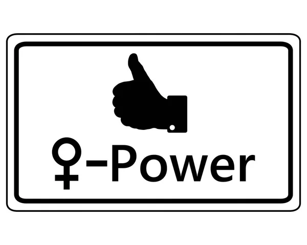 女性パワー親指記号 — ストックベクタ