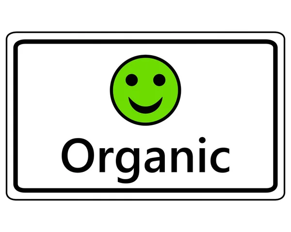 Sign happy Smiley for organic — Stock Vector