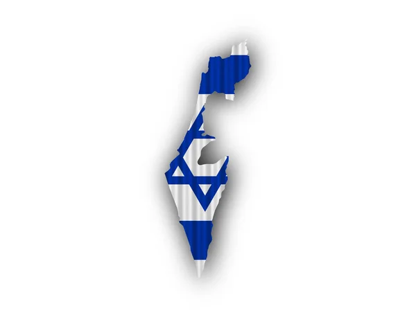 Karta och flaggan av Israel på korrugerad — Stockfoto