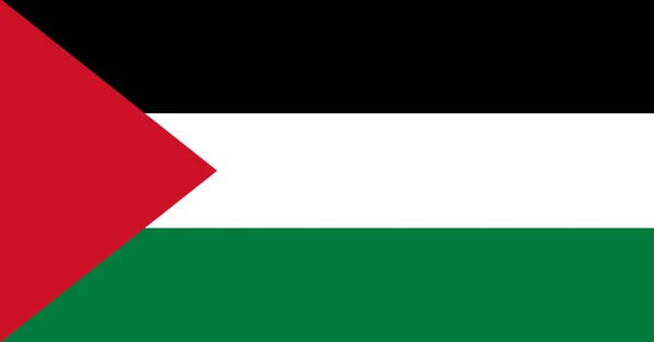 Bandera coloreada del Estado de Palestina — Vector de stock