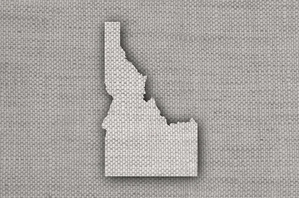 Map of Idaho on old linen — Zdjęcie stockowe