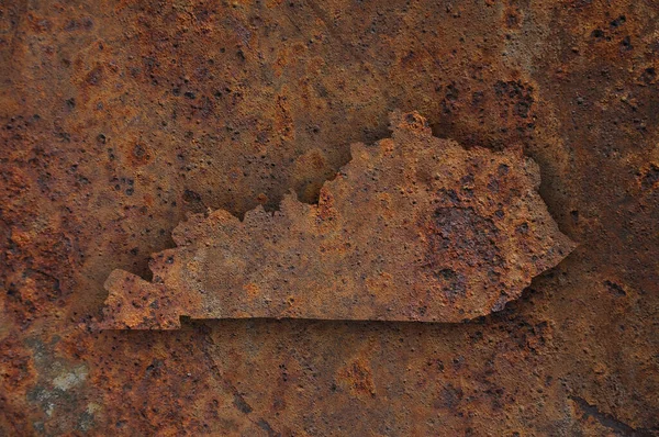 Mapa de Kentucky en metal oxidado —  Fotos de Stock