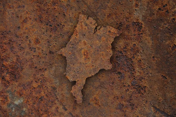 Carte de Maranhao sur métal rouillé — Photo