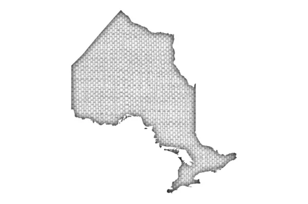 Карта Онтарио на старом постельном белье — стоковое фото